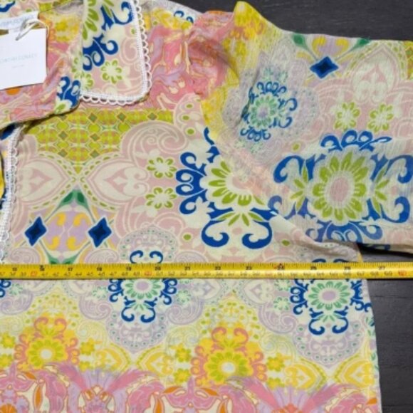 CYNTHIA ROWLEY Plus Long Sleeve Multicolor Blouse Size 1X - Picture 5 of 8